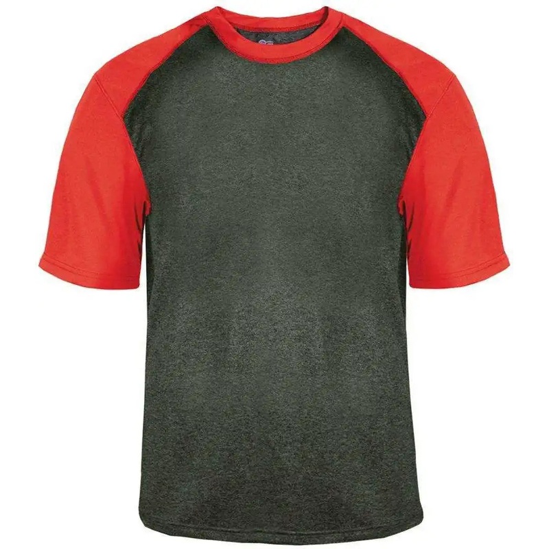 Badger Sport 4341 Sport Heather Tee – Carbon Red