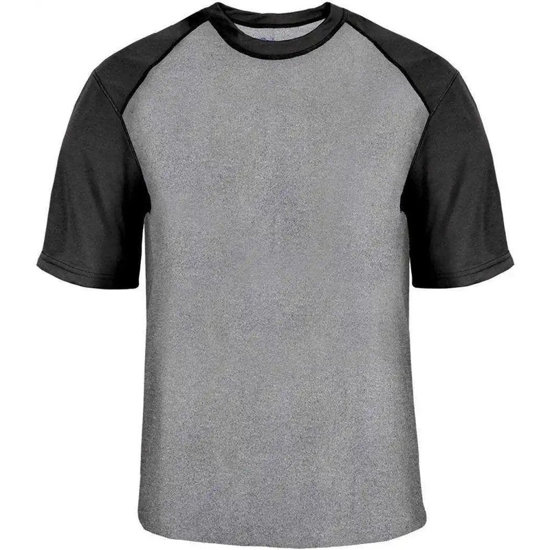 Badger Sport 4341 Sport Heather Tee – Steel Black