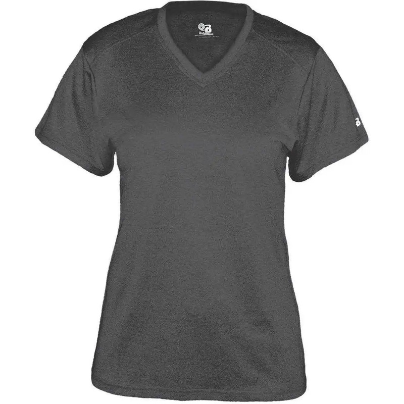 Badger Sport 4362 Pro Heather Ladies V-Neck Tee – Carbon