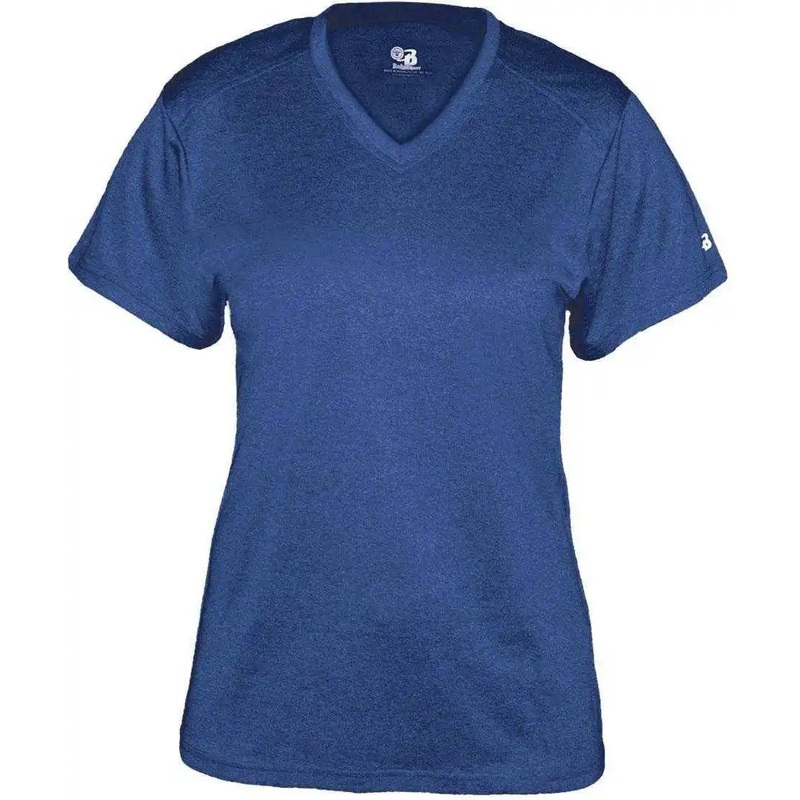 Badger Sport 4362 Pro Heather Ladies V-Neck Tee – Royal