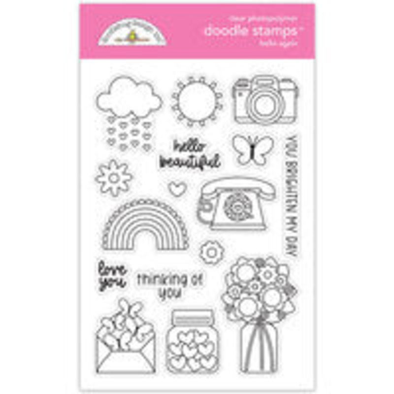 Doodlebug Design – Hello Again Collection – Clear Photopolymer Stamps *LAST CHANCE*