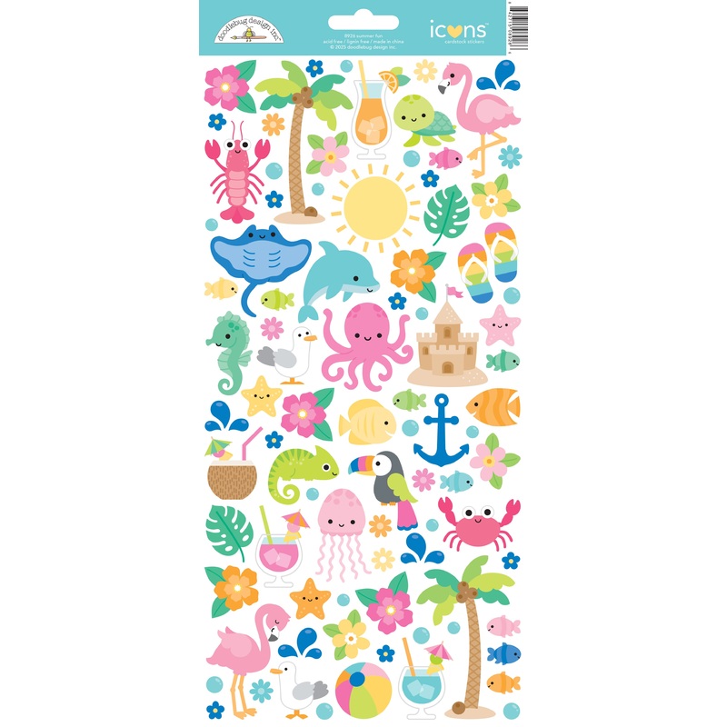 Doodlebug Design Summer Fun Icon Stickers