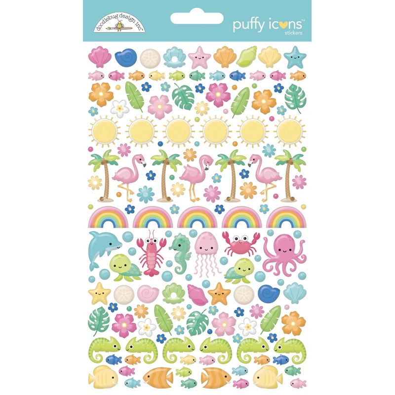 Doodlebug Design Summer Fun Puffy Icon Stickers