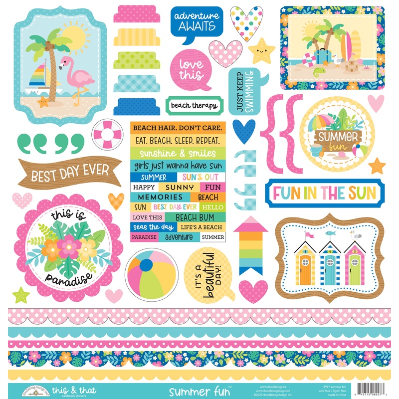 Doodlebug Design Summer Fun This & That Sticker Sheet