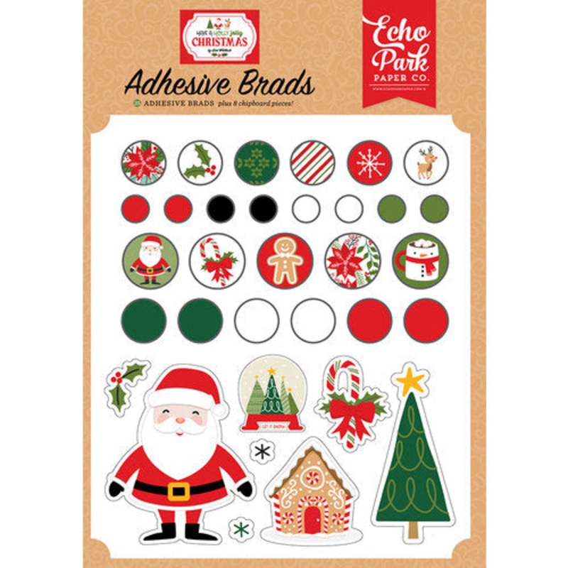 Echo Park – Have a Holly Jolly Christmas – Adhesive Brads *LAST CHANCE*