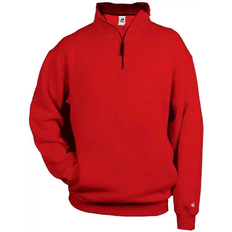 Badger Sport 1286 1/4 Fleece Pullover – Red