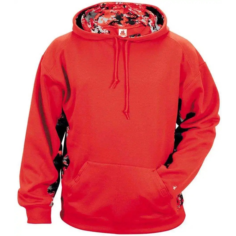 Badger Sport 2464 Digital C/B Youth Hoodie – Red Red Digital