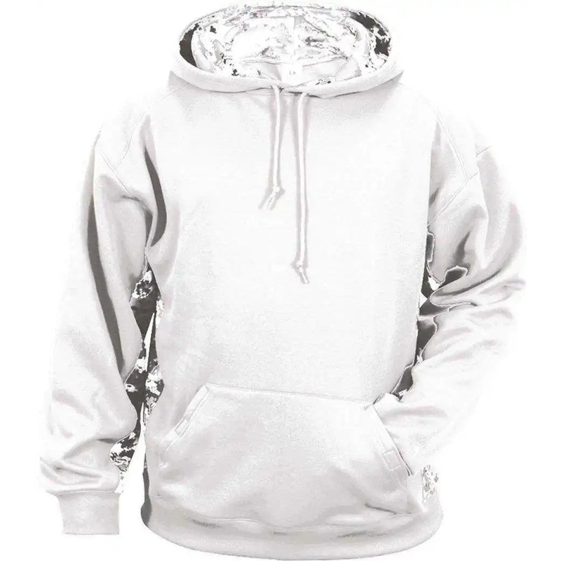 Badger Sport 2464 Digital C/B Youth Hoodie – White Black Digital
