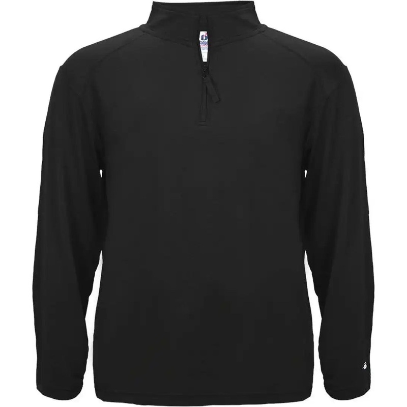 Badger Sport 4280 1/4 Zip Light Weight Pullover – Black