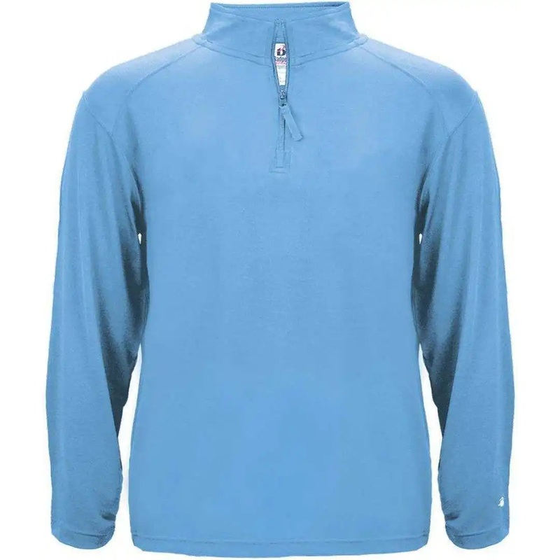 Badger Sport 4280 1/4 Zip Light Weight Pullover – Columbia Blue