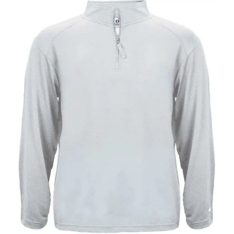 Badger Sport 4280 1/4 Zip Light Weight Pullover – Light Gray