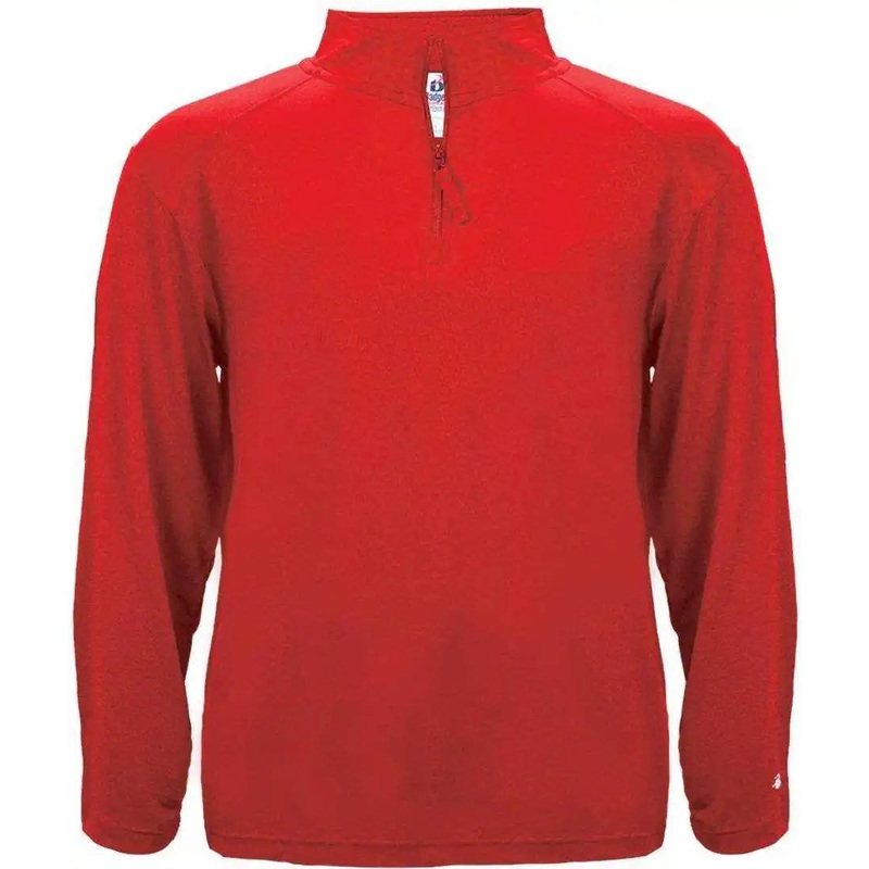 Badger Sport 4280 1/4 Zip Light Weight Pullover – Red