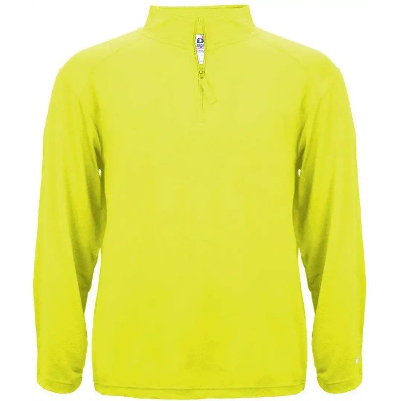 Badger Sport 4280 1/4 Zip Light Weight Pullover – Yellow Green