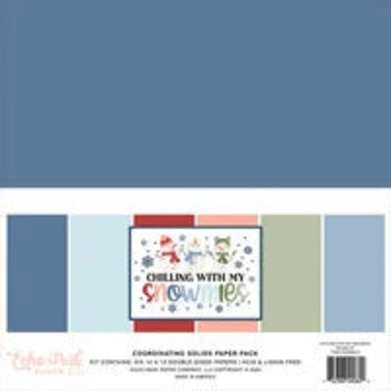 Echo Park – Chilling With My Snowmies Collection – 12 x 12 Paper Pack – Solids  *LAST CHANCE*