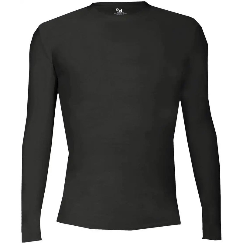 Badger Sport 2605 Pro-compression Long Sleeve Youth Crew – Black