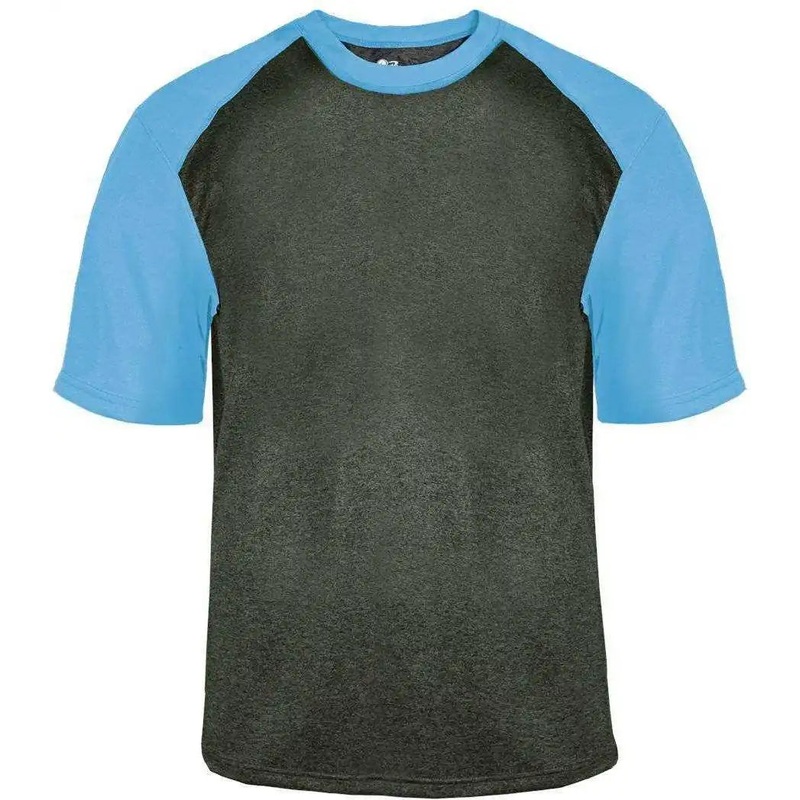 Badger Sport 4341 Sport Heather Tee – Carbon Heather Colombia Blue