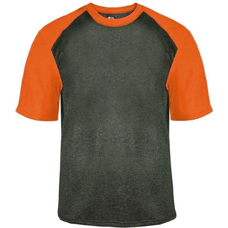 Badger Sport 4341 Sport Heather Tee – Carbon Heather Orange