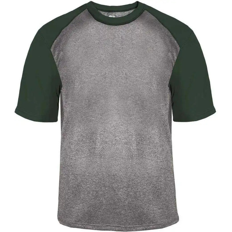 Badger Sport 4341 Sport Heather Tee – Steel Heather Forest