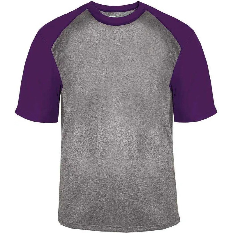 Badger Sport 4341 Sport Heather Tee – Steel Heather Purple