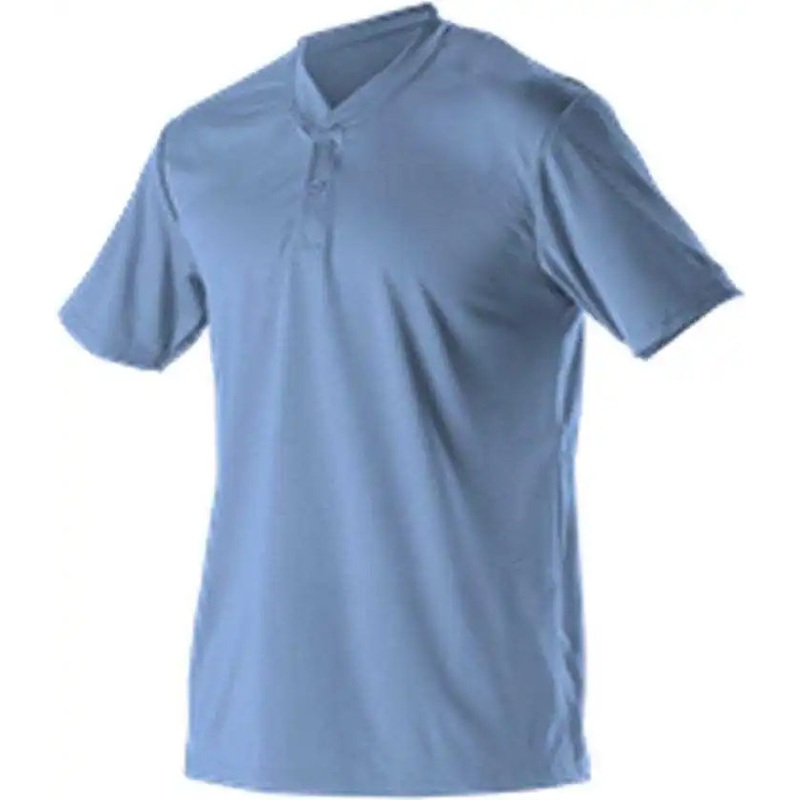 Alleson Athletic 522MM Adult Baseball 2 Button Henley Jersey – Carolina Blue