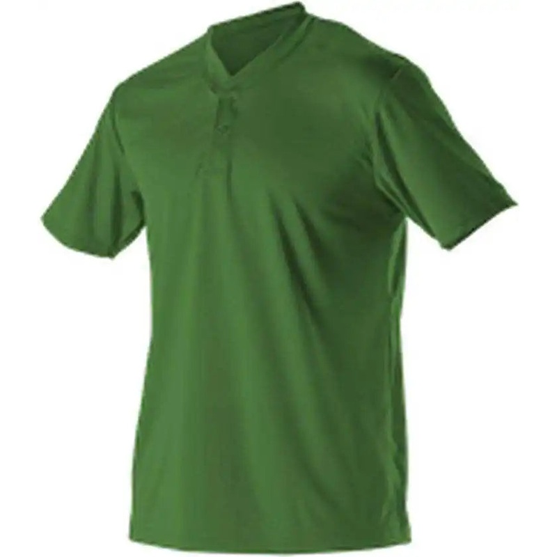Alleson Athletic 522MM Adult Baseball 2 Button Henley Jersey – Kelly
