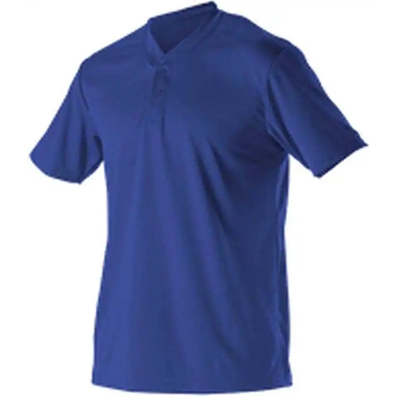 Alleson Athletic 522MM Adult Baseball 2 Button Henley Jersey – Royal