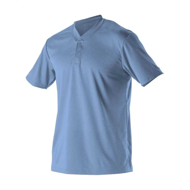Alleson Athletic 522MMY Youth Baseball 2 Button Henley Jersey – Carolina Blue