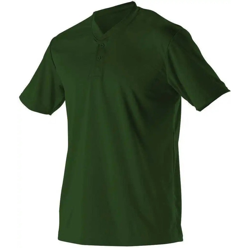 Alleson Athletic 522MMY Youth Baseball 2 Button Henley Jersey – Forest