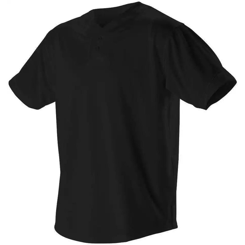 Alleson Athletic 52MTHJY Youth Two Button Mesh Baseball Jersey with Piping – Black White