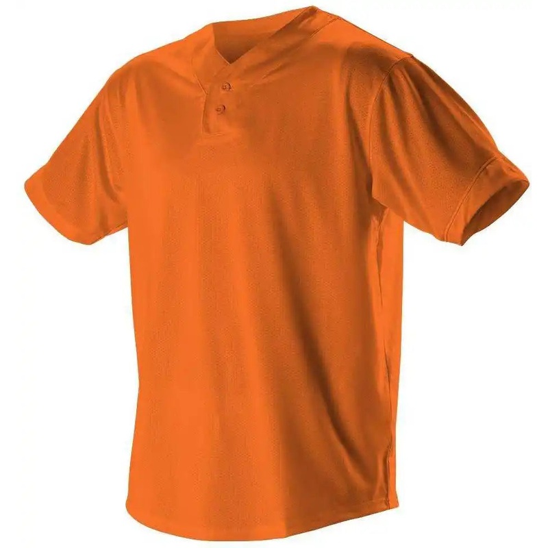 Alleson Athletic 52MTHJY Youth Two Button Mesh Baseball Jersey with Piping – Orange White