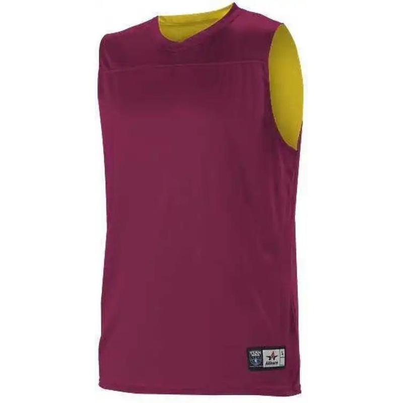Alleson Athletic A105BA Adult NBA Blank Reversible Game Jersey – Wine Gold