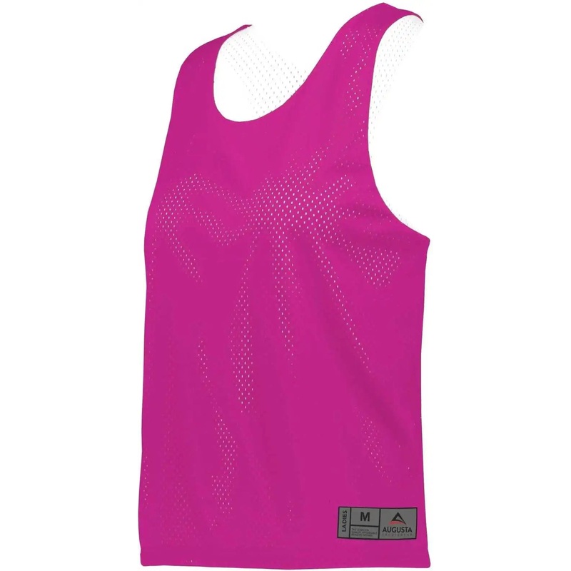Augusta 9719 Ladies Mesh Reversible Pinnie – Power Pink White