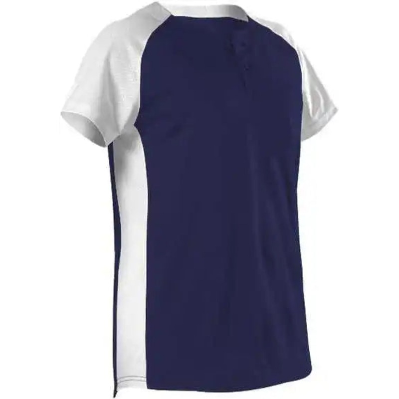 Alleson Athletic 522PDW Women’s Two Button Fastpitch Jersey – Navy White