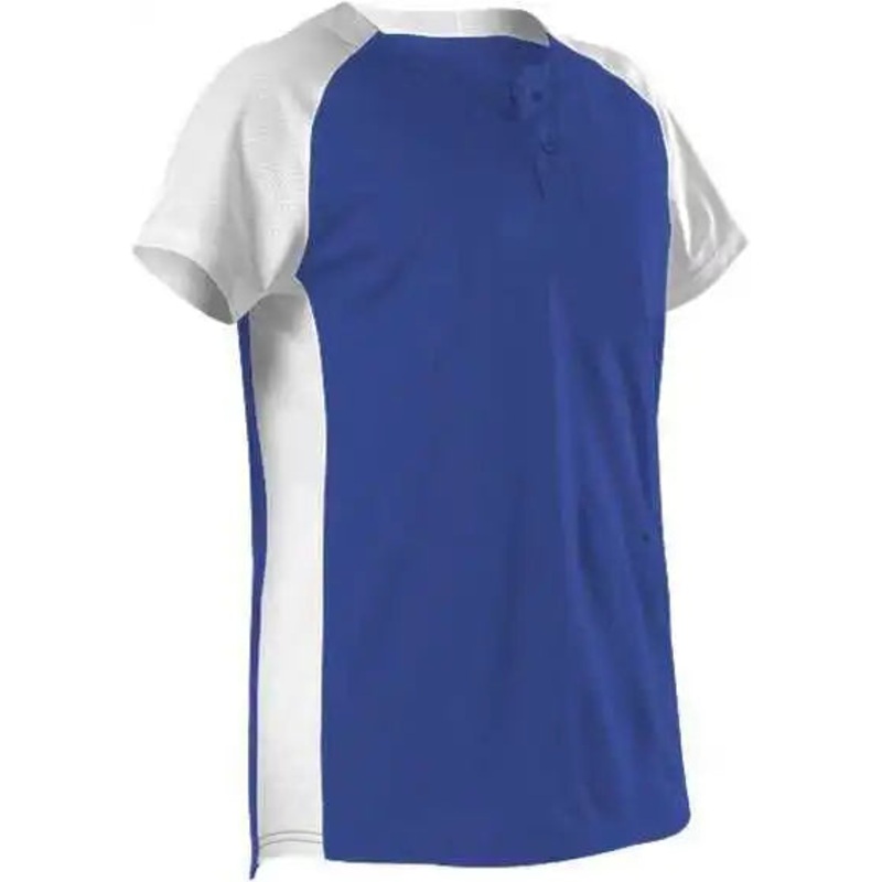 Alleson Athletic 522PDW Women’s Two Button Fastpitch Jersey – Royal White