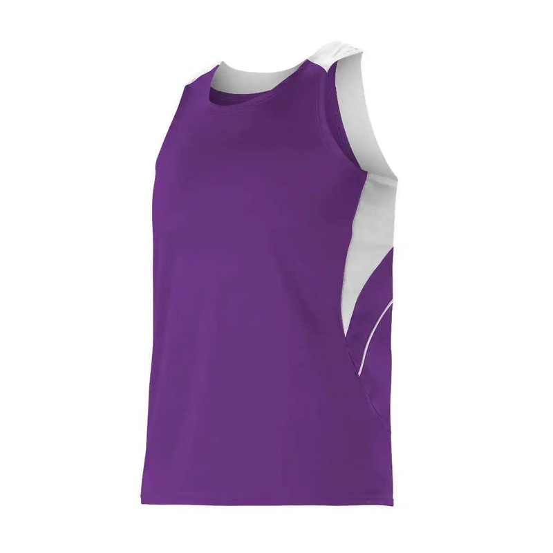 Alleson Athletic R1LFJ Men’s Loose Fit Track Tank – Purple White