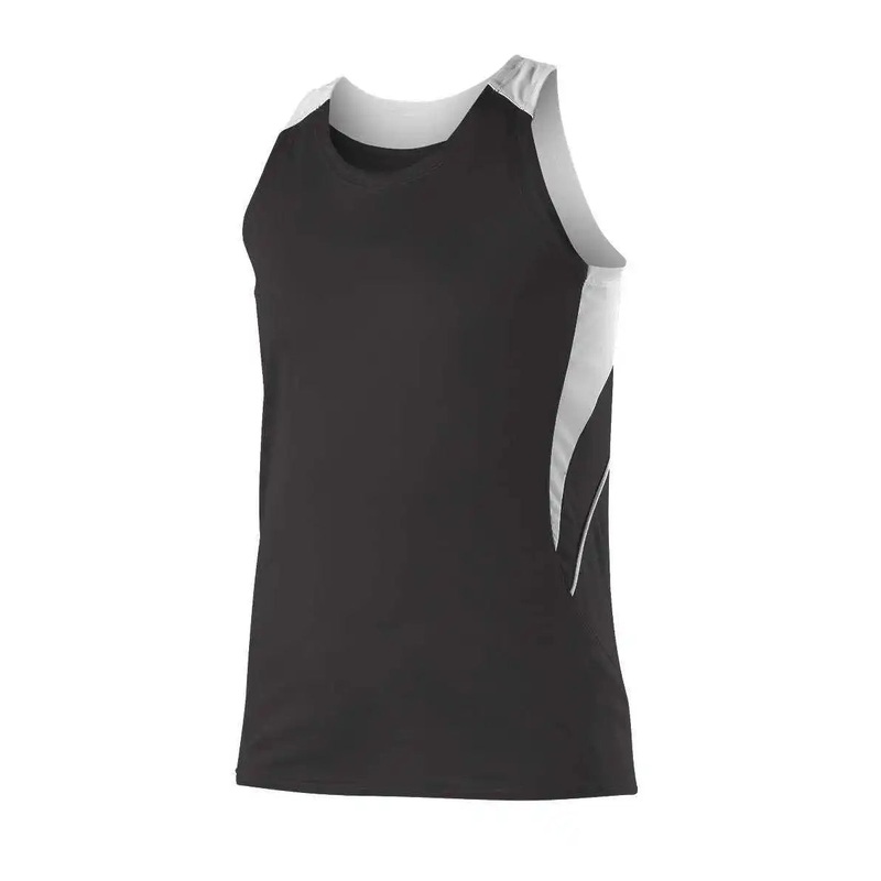Alleson Athletic R1LFJW Women’s Loose Fit Track Tank – Black White
