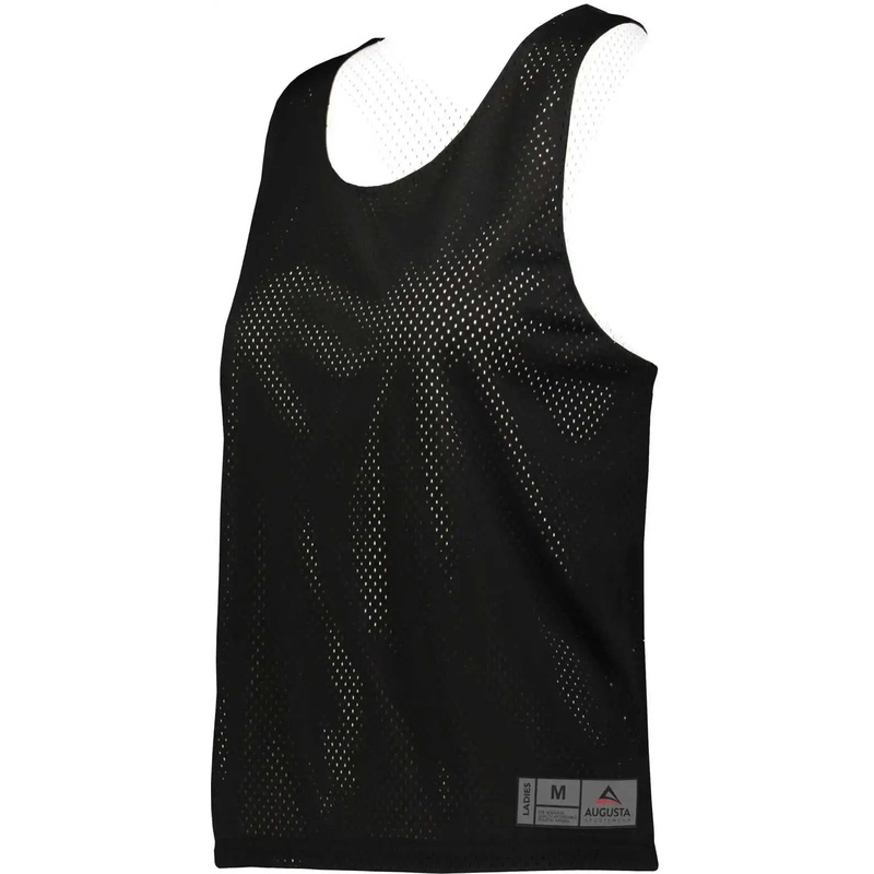 Augusta 9719 Ladies Mesh Reversible Pinnie – Black White