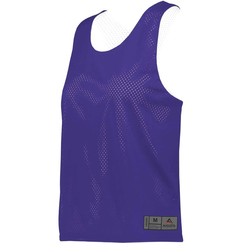 Augusta 9719 Ladies Mesh Reversible Pinnie – Purple White