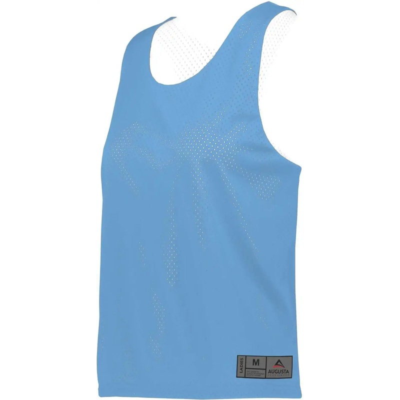 Augusta 9719 Ladies Mesh Reversible Pinnie – Columbia Blue White