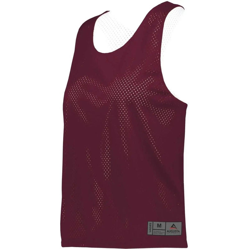 Augusta 9719 Ladies Mesh Reversible Pinnie – Maroon White