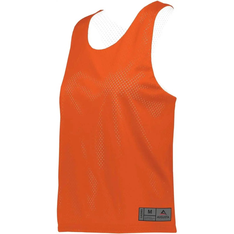 Augusta 9719 Ladies Mesh Reversible Pinnie – Orange White