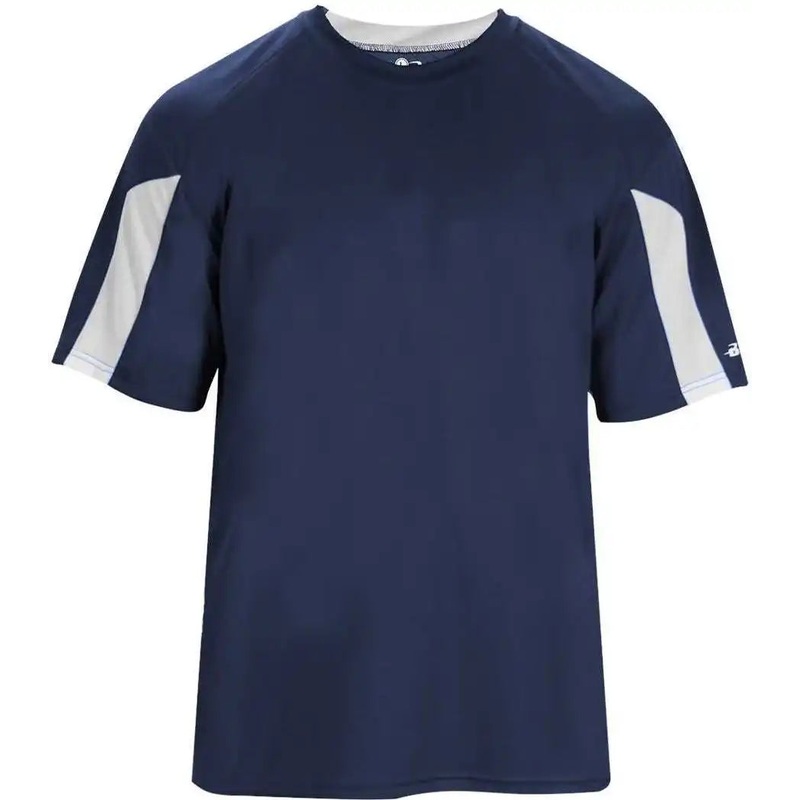 Badger Sport 2176 Striker Youth Tee – Navy White