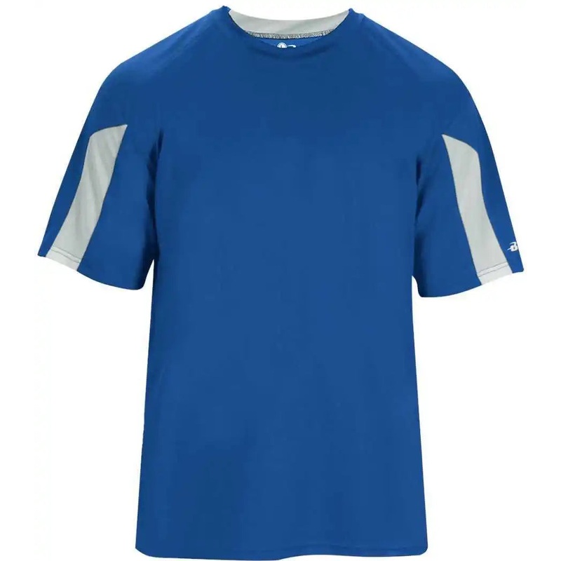 Badger Sport 2176 Striker Youth Tee – Royal White