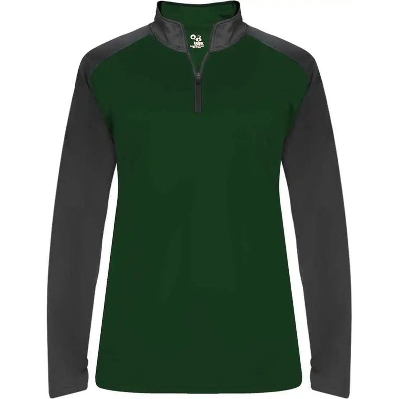 Badger Sport 4008 Ultimate Softlock Sport Ladies 1/4 Zip – Forest Graphite