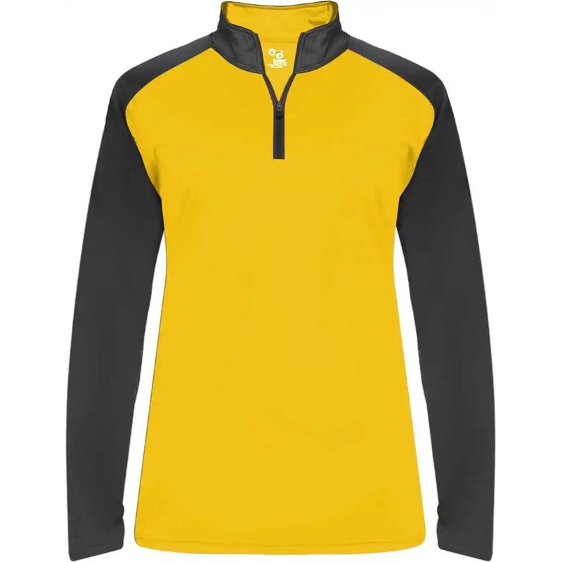Badger Sport 4008 Ultimate Softlock Sport Ladies 1/4 Zip – Gold Graphite