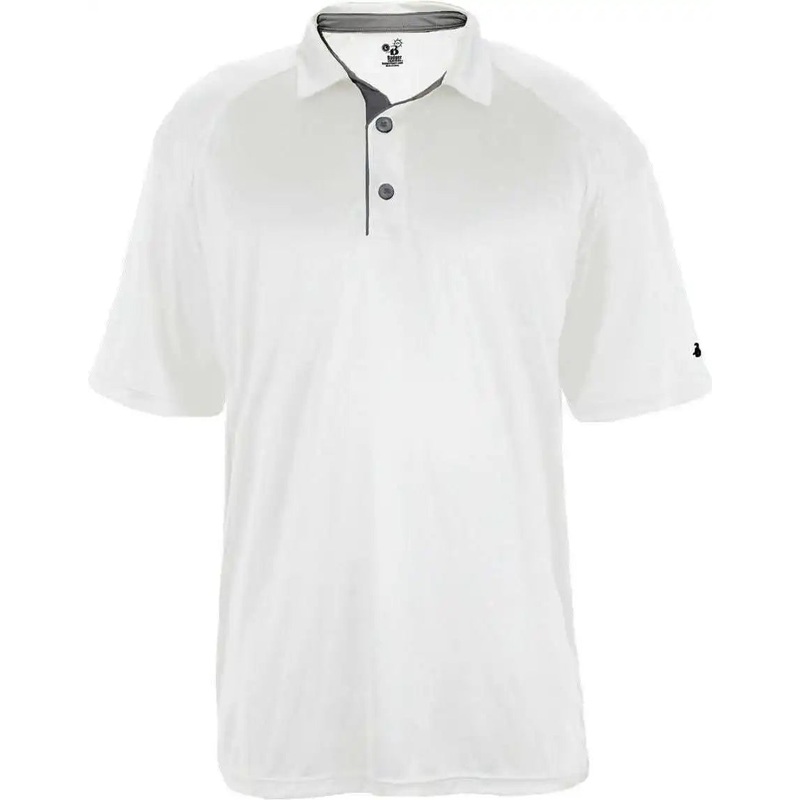 Badger Sport 4040 Ultimate Softlock Polo – White Graphite