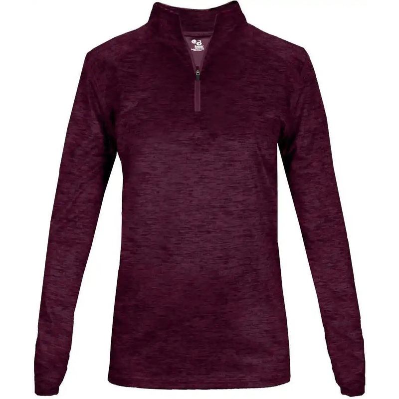 Badger Sport 4173 Tonal Blend Ladies 1/4 Zip – Maroon Tonal Blend