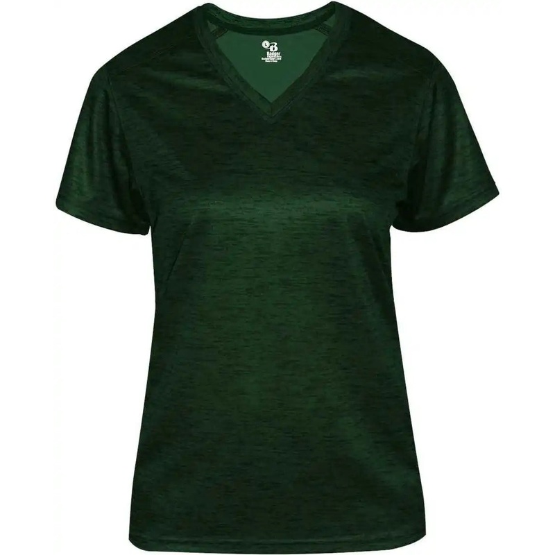 Badger Sport 4175 Tonal Blend Ladies V-neck Tee – Forest Tonal Blend