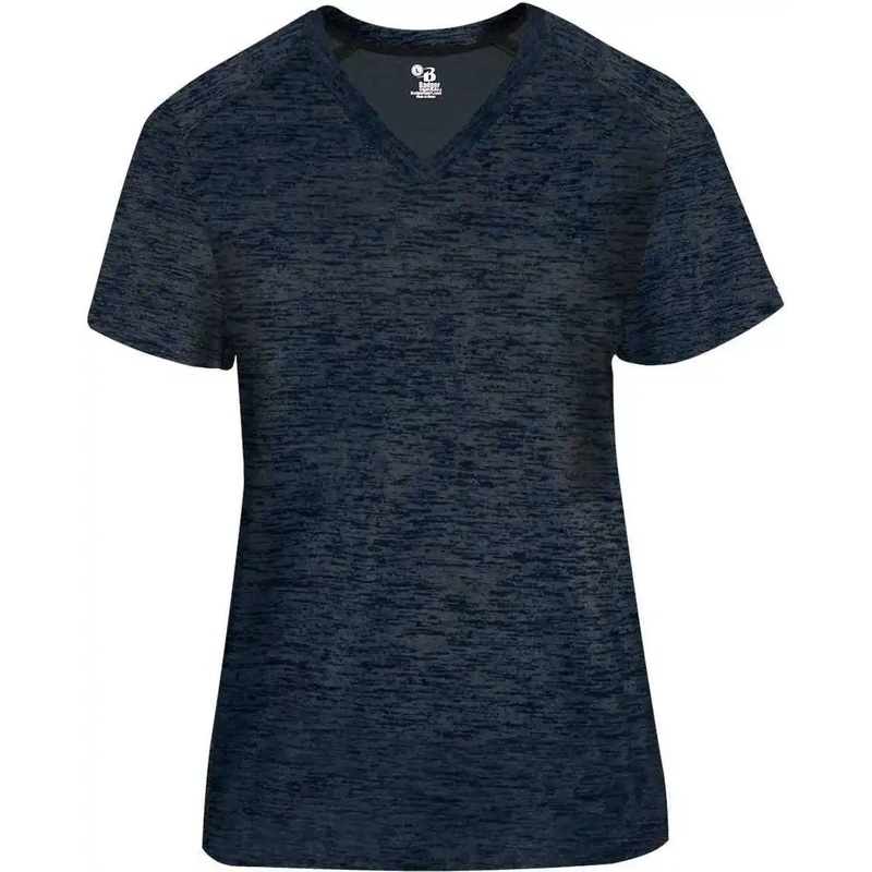 Badger Sport 4175 Tonal Blend Ladies V-neck Tee – Navy Tonal Blend