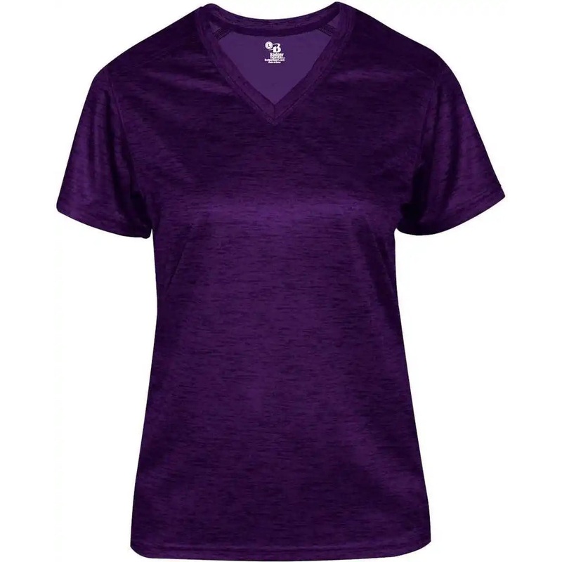 Badger Sport 4175 Tonal Blend Ladies V-neck Tee – Purple Tonal Blend